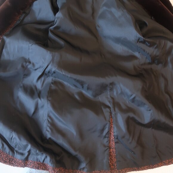 Yves Saint Laurent Black Brown Tweed Boucle Wool Blend Faux Fur Jacket Coat 6 - Picture 15 of 16